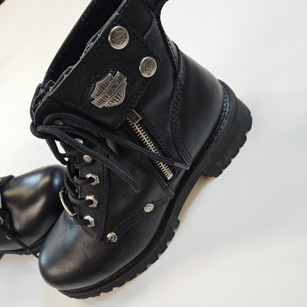 Y2K 90’s Harley Davidson Women's Cynwood Boots VTG women’s sz 8.5 black leather - Picture 7 of 13